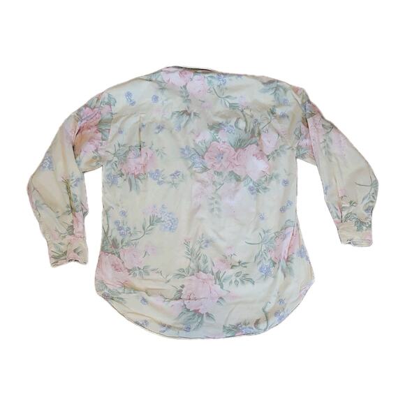 Vintage Banana Republic Shirt Womens Large Yellow Floral Safari Travel - Picture 2 of 9